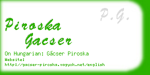 piroska gacser business card